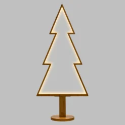 Abete in legno naturale, 145 cm, led bianco caldo, uso interno