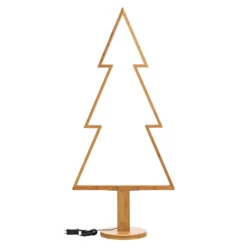 Abete in legno naturale, 145 cm, led bianco caldo, uso interno