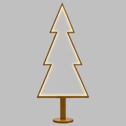 Abete in legno naturale, 170 cm, led bianco caldo, uso interno