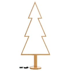 Abete in legno naturale, 170 cm, led bianco caldo, uso interno