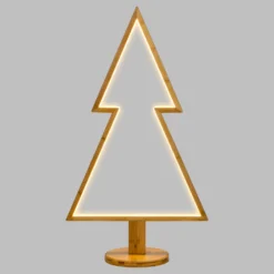 Abete in legno naturale, 90 cm, led bianco caldo, uso interno