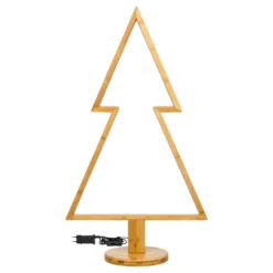 Abete in legno naturale, 90 cm, led bianco caldo, uso interno