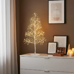 Albero Bianco RICCO h 0,60 m, 250 microled bianco caldo, uso interno