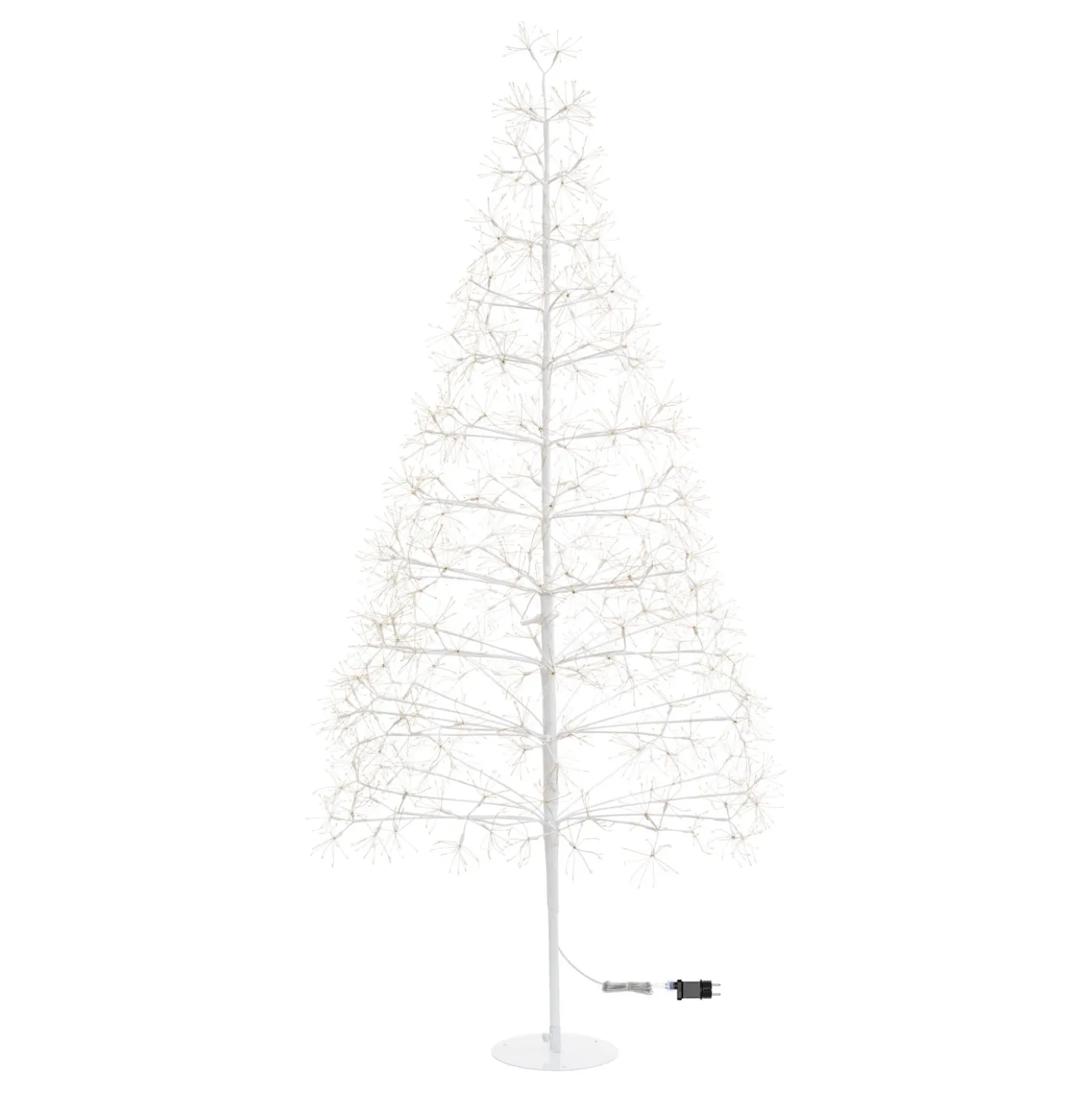 Albero Bianco RICCO, h 2,1 m, 3000 microled bianco caldo, uso interno