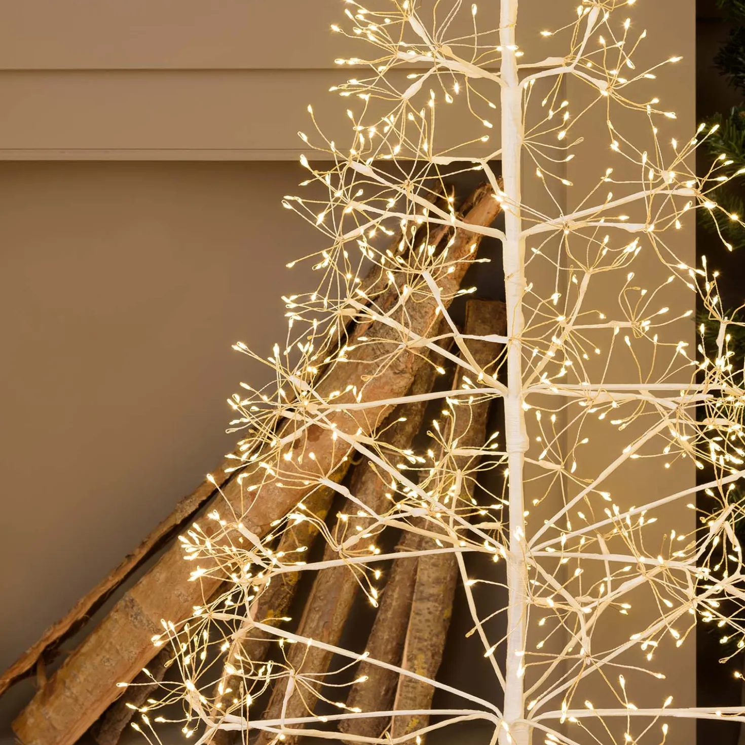 Albero Bianco RICCO, h 1,2 m, 1000 microled bianco caldo, uso interno
