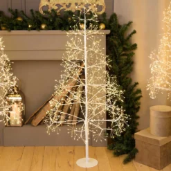 Albero Bianco RICCO, h 1,2 m, 1000 microled bianco caldo, uso interno