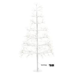 Albero Bianco RICCO, h 1,2 m, 1000 microled bianco caldo, uso interno