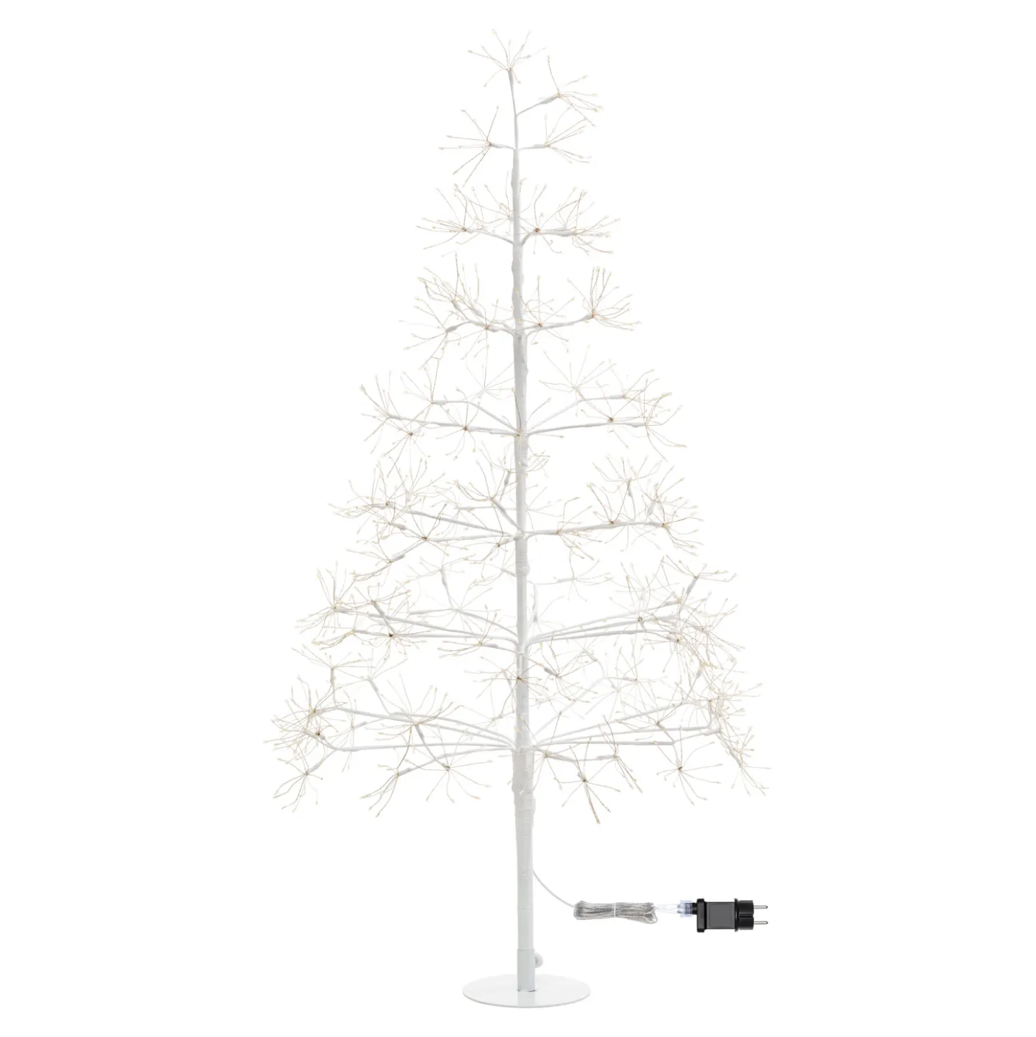 Albero Bianco RICCO, h 1,2 m, 1000 microled bianco caldo, uso interno