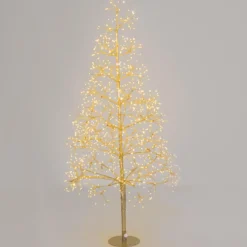 Albero Champagne RICCO, h 1,2 m, 1000 microled bianco caldo e bianco freddo, uso interno