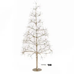 Albero Champagne RICCO, h 1,2 m, 1000 microled bianco caldo e bianco freddo, uso interno