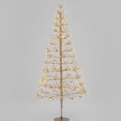 Albero Conico Champagne, h 1,8 m, 980 led bianco caldo