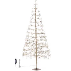 Albero Conico Champagne, h 2,4 m, 1550 led bianco caldo