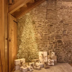 Albero Conico Champagne, h 2,4 m, 1550 led bianco caldo