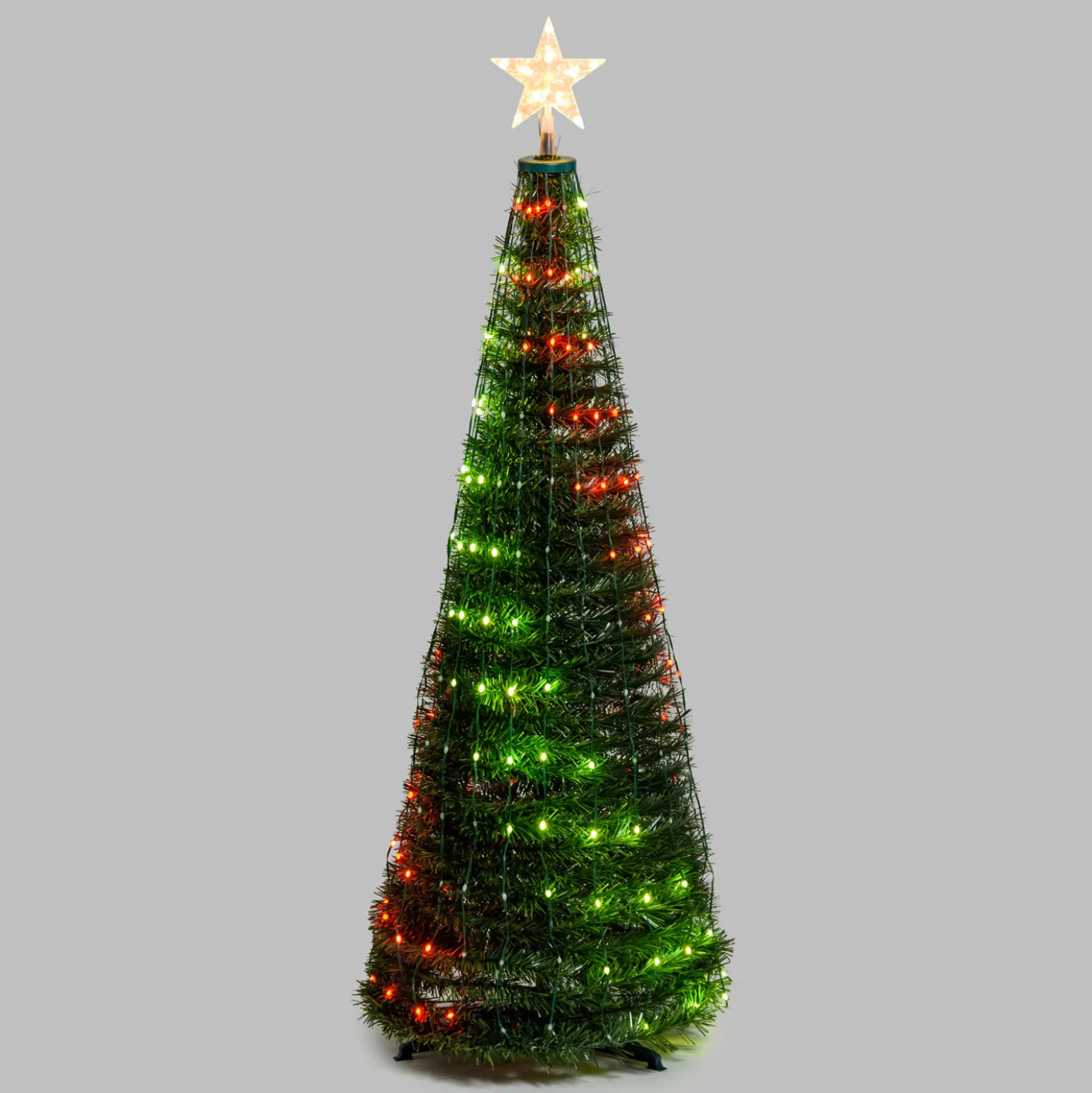 Albero conico ripiegabile h. 150 cm, Gocce di Luce RGB
