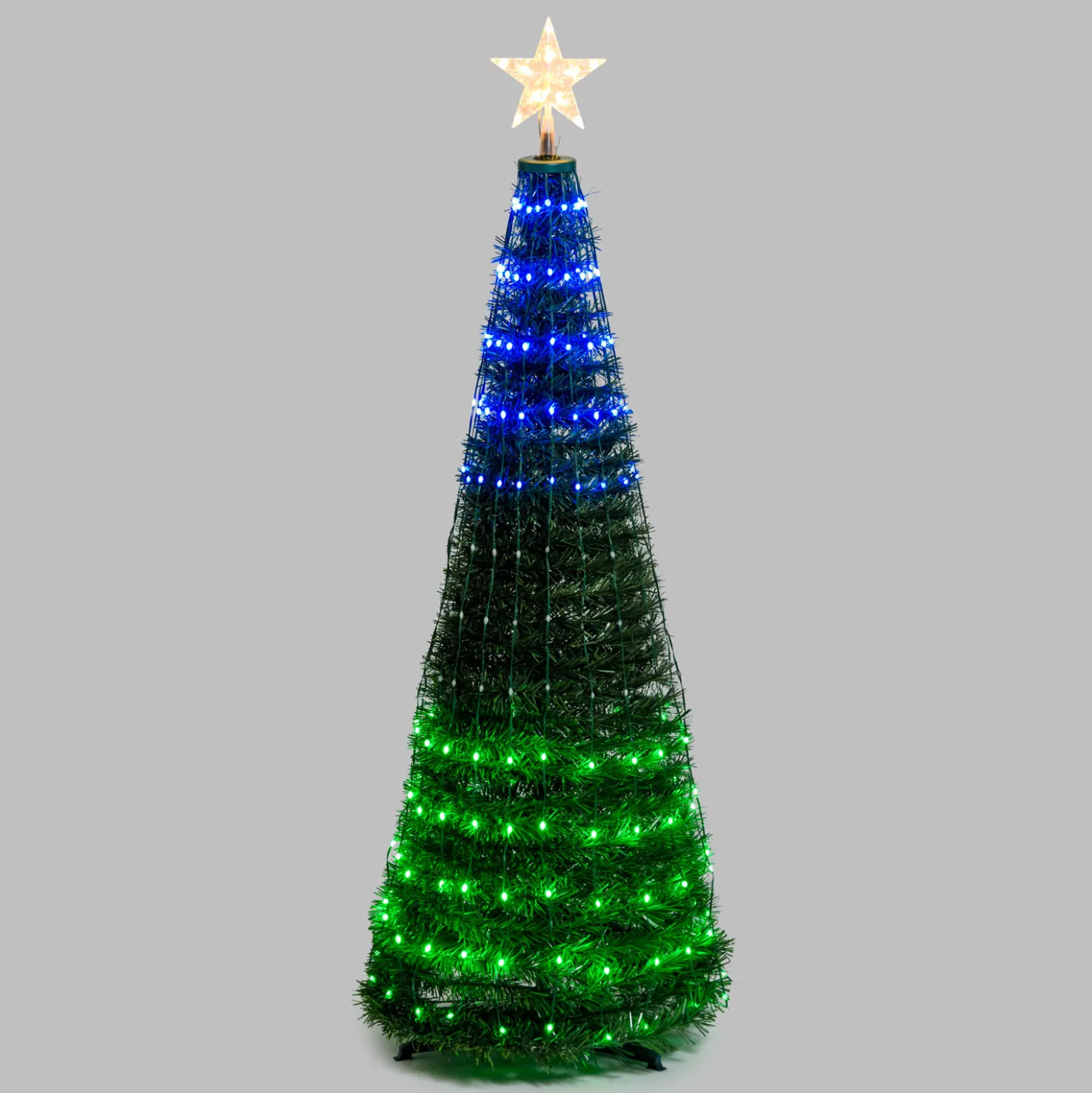 Albero conico ripiegabile h. 150 cm, Gocce di Luce RGB