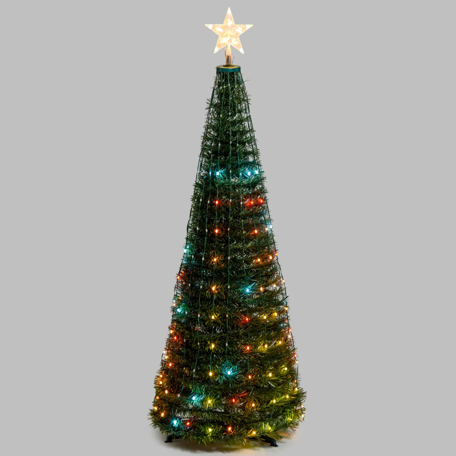 Albero conico ripiegabile h. 150 cm, Gocce di Luce RGB