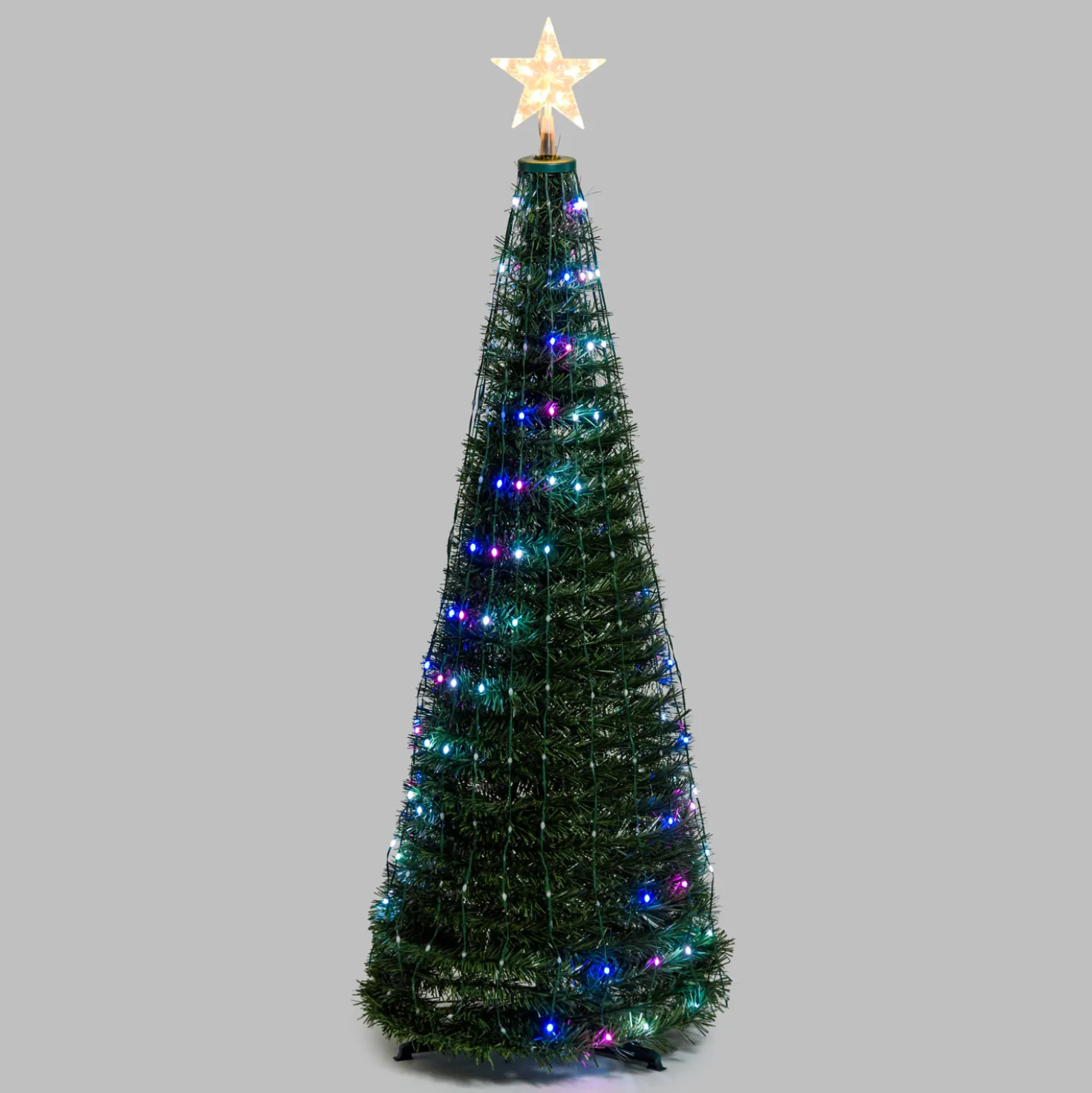 Albero conico ripiegabile h. 150 cm, Gocce di Luce RGB