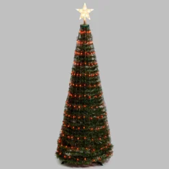 Albero conico ripiegabile h. 150 cm, Gocce di Luce RGB