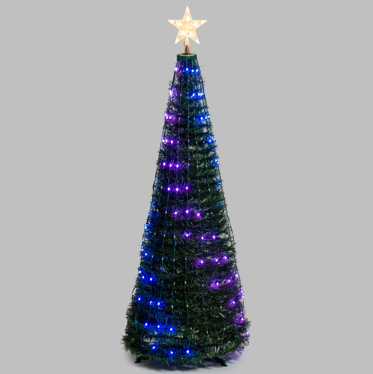 Albero conico ripiegabile h. 150 cm, Gocce di Luce RGB