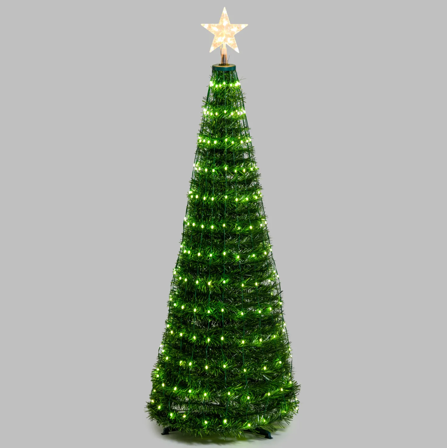 Albero conico ripiegabile h. 150 cm, Gocce di Luce RGB