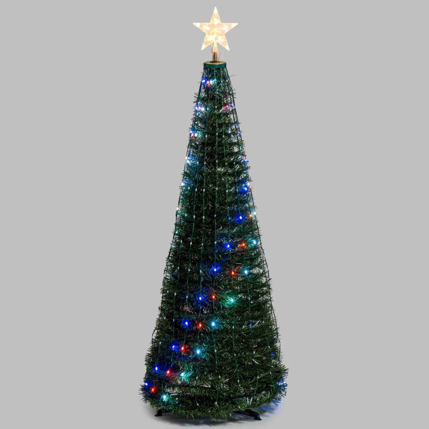 Albero conico ripiegabile h. 150 cm, Gocce di Luce RGB