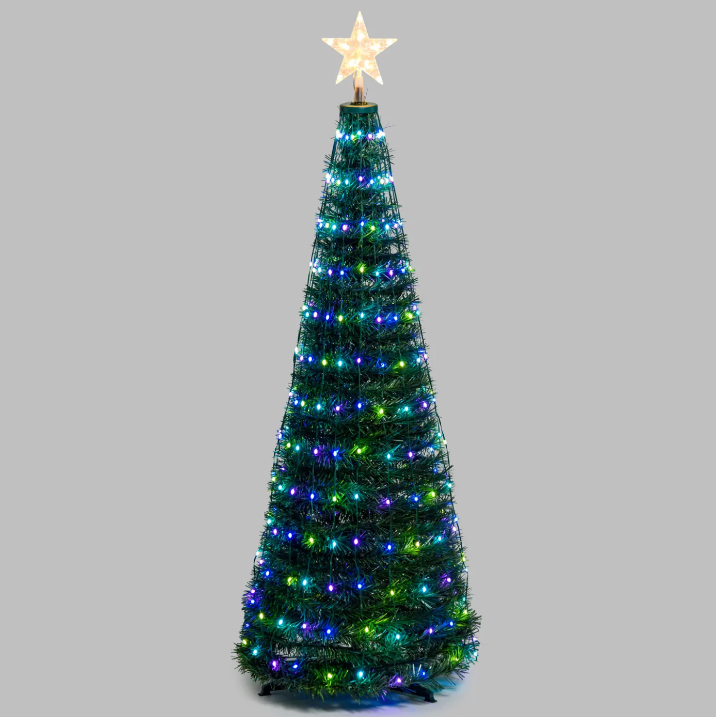Albero conico ripiegabile h. 150 cm, Gocce di Luce RGB