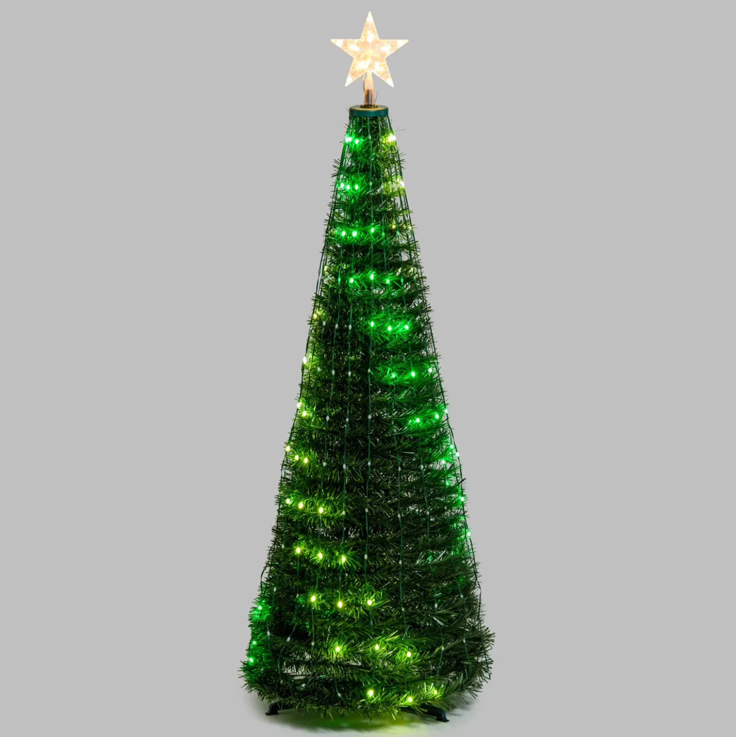 Albero conico ripiegabile h. 150 cm, Gocce di Luce RGB