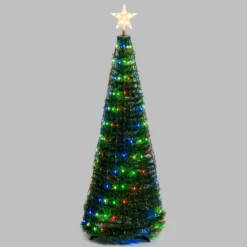 Albero conico ripiegabile h. 150 cm, Gocce di Luce RGB