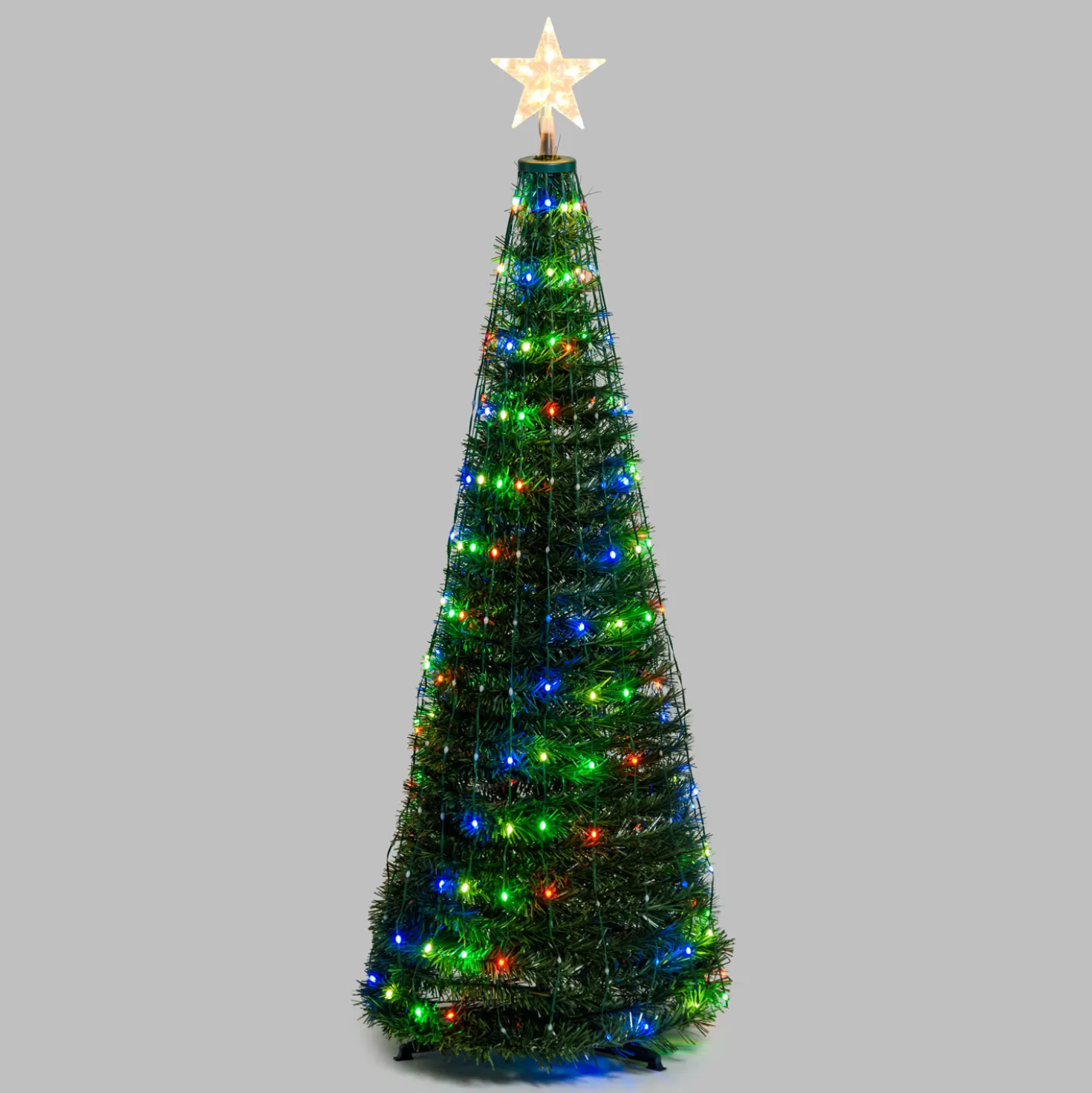 Albero conico ripiegabile h. 150 cm, Gocce di Luce RGB