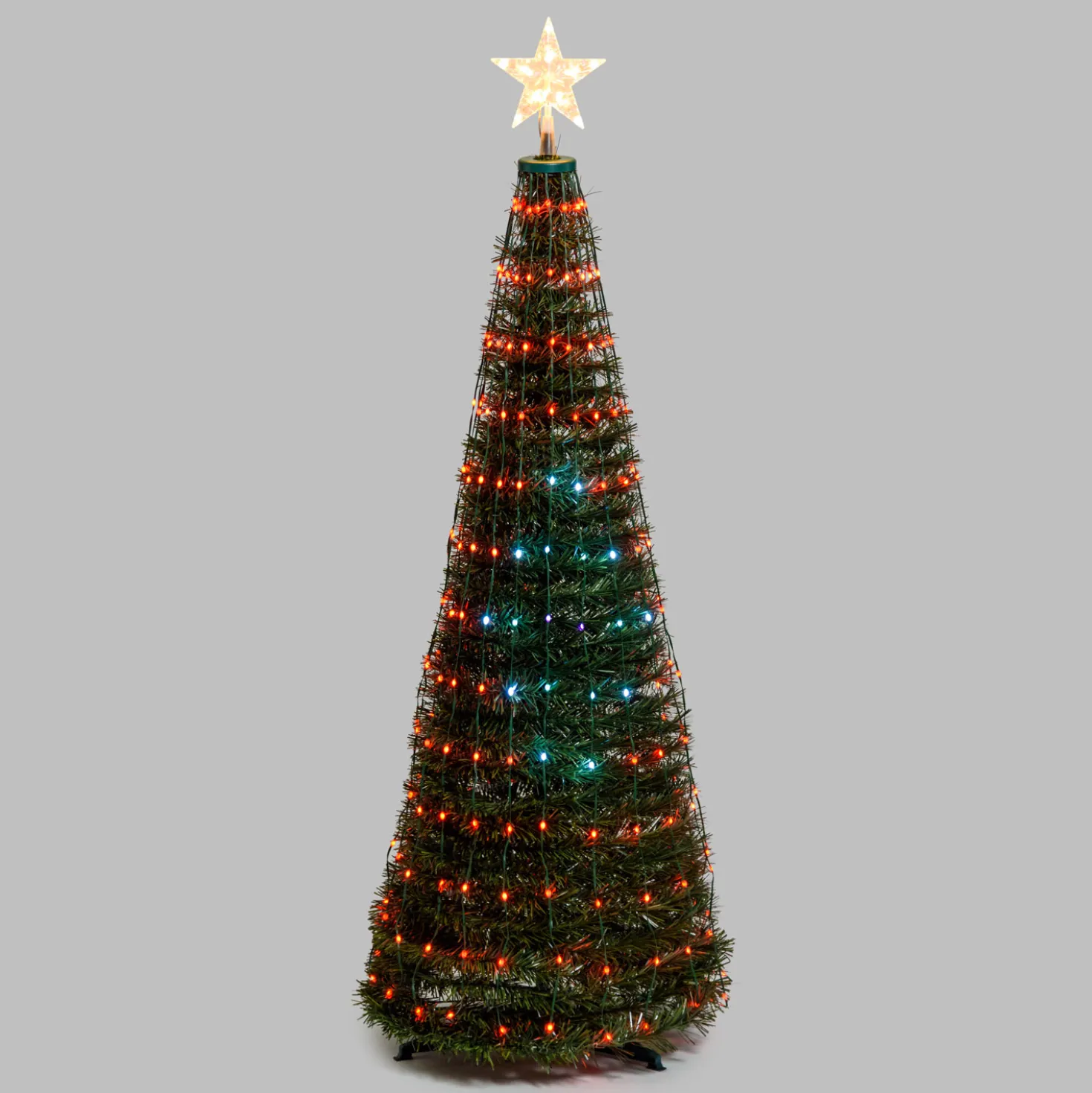 Albero conico ripiegabile h. 150 cm, Gocce di Luce RGB