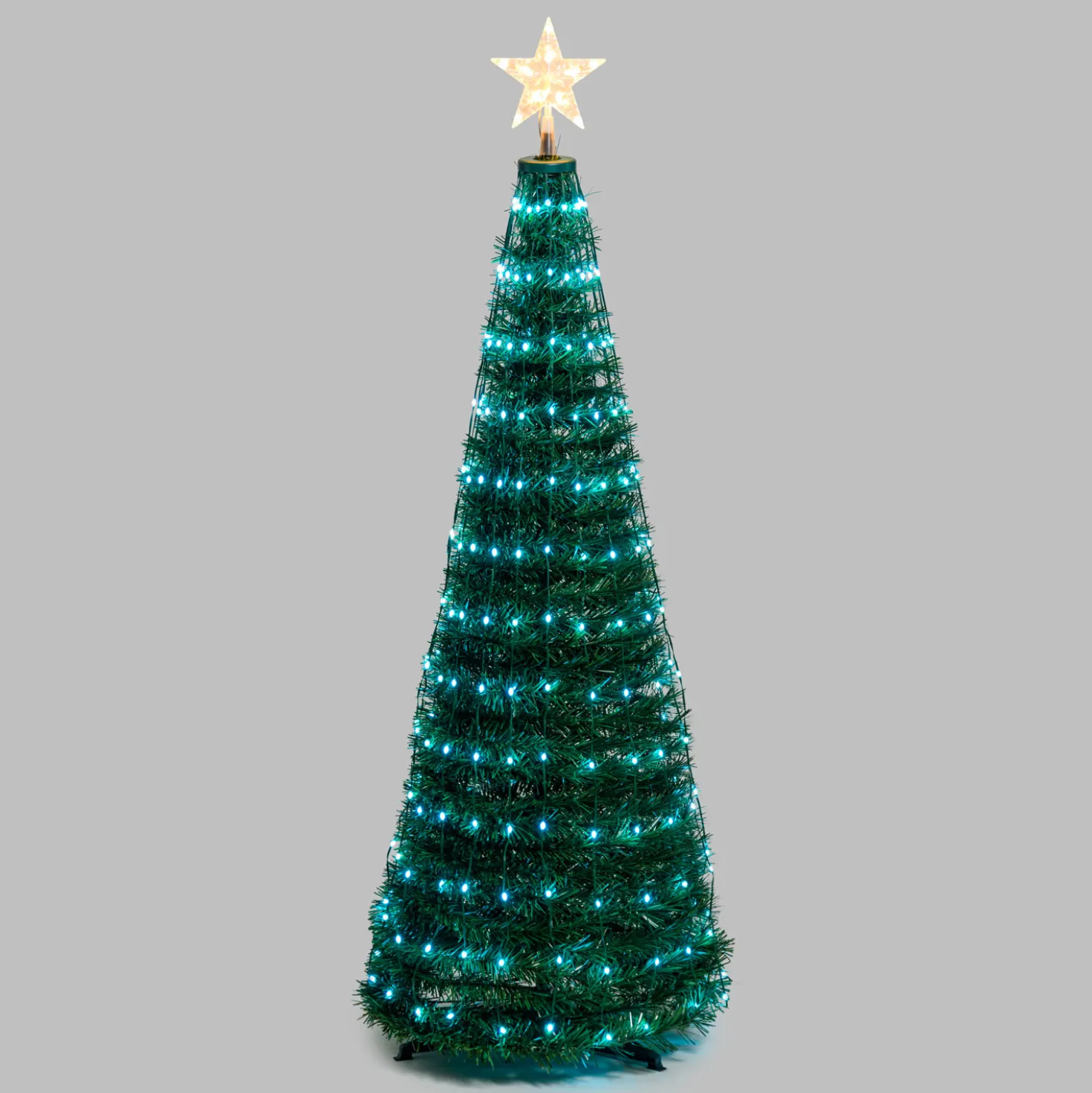 Albero conico ripiegabile h. 150 cm, Gocce di Luce RGB