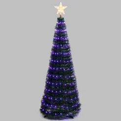 Albero conico ripiegabile h. 150 cm, Gocce di Luce RGB
