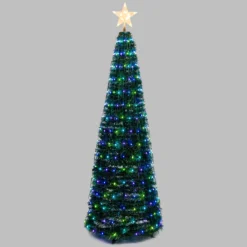 Albero conico ripiegabile h. 180 cm, Gocce di Luce led RGB