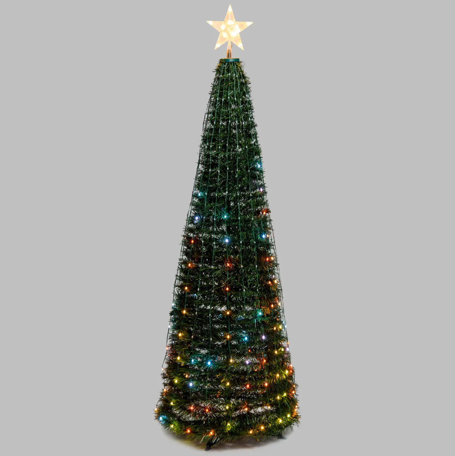 Albero conico ripiegabile h. 180 cm, Gocce di Luce led RGB