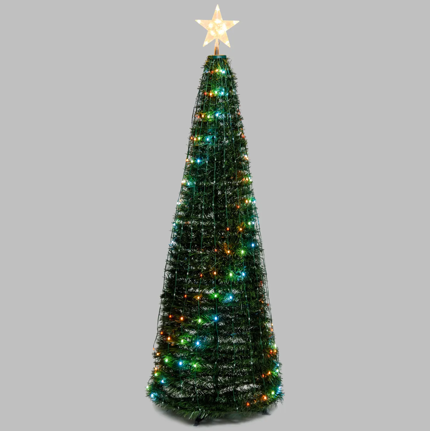 Albero conico ripiegabile h. 180 cm, Gocce di Luce led RGB