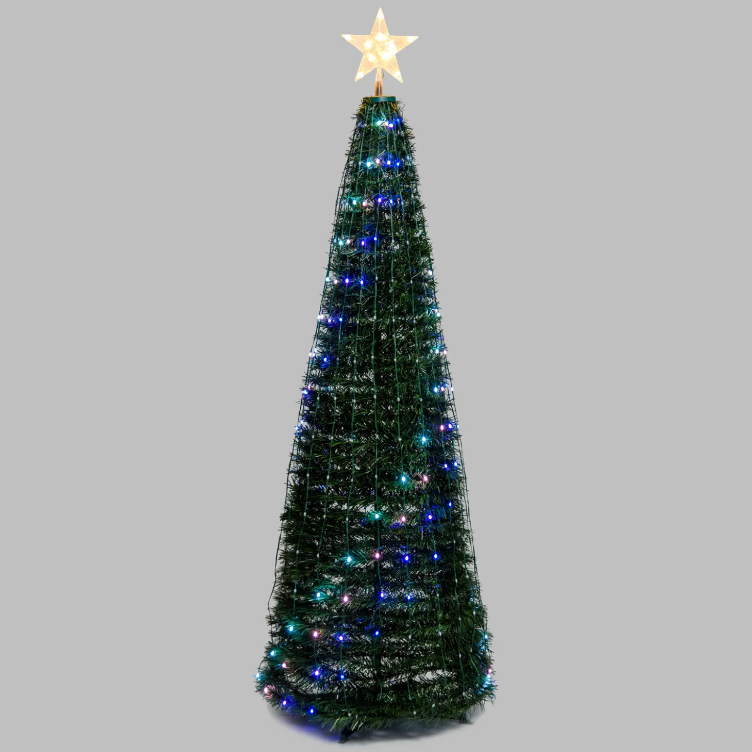 Albero conico ripiegabile h. 180 cm, Gocce di Luce led RGB