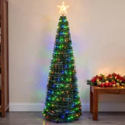 Albero conico ripiegabile h. 210 cm, Gocce di Luce led RGB
