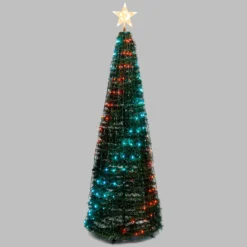 Albero conico ripiegabile h. 210 cm, Gocce di Luce led RGB