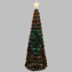 Albero conico ripiegabile h. 210 cm, Gocce di Luce led RGB