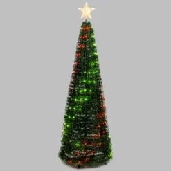 Albero conico ripiegabile h. 210 cm, Gocce di Luce led RGB
