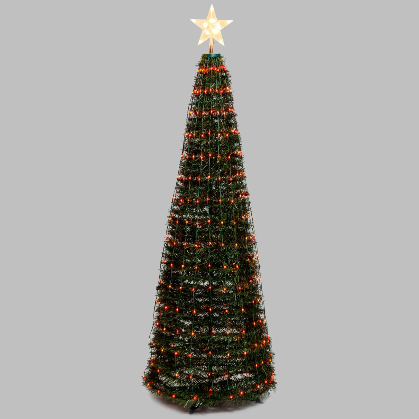 Albero conico ripiegabile h. 210 cm, Gocce di Luce led RGB