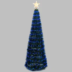 Albero conico ripiegabile h. 210 cm, Gocce di Luce led RGB