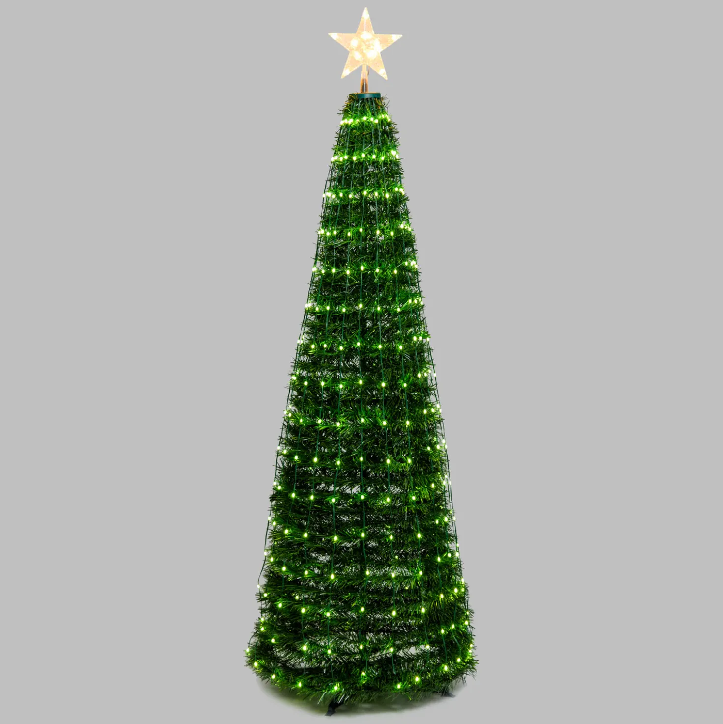 Albero conico ripiegabile h. 210 cm, Gocce di Luce led RGB