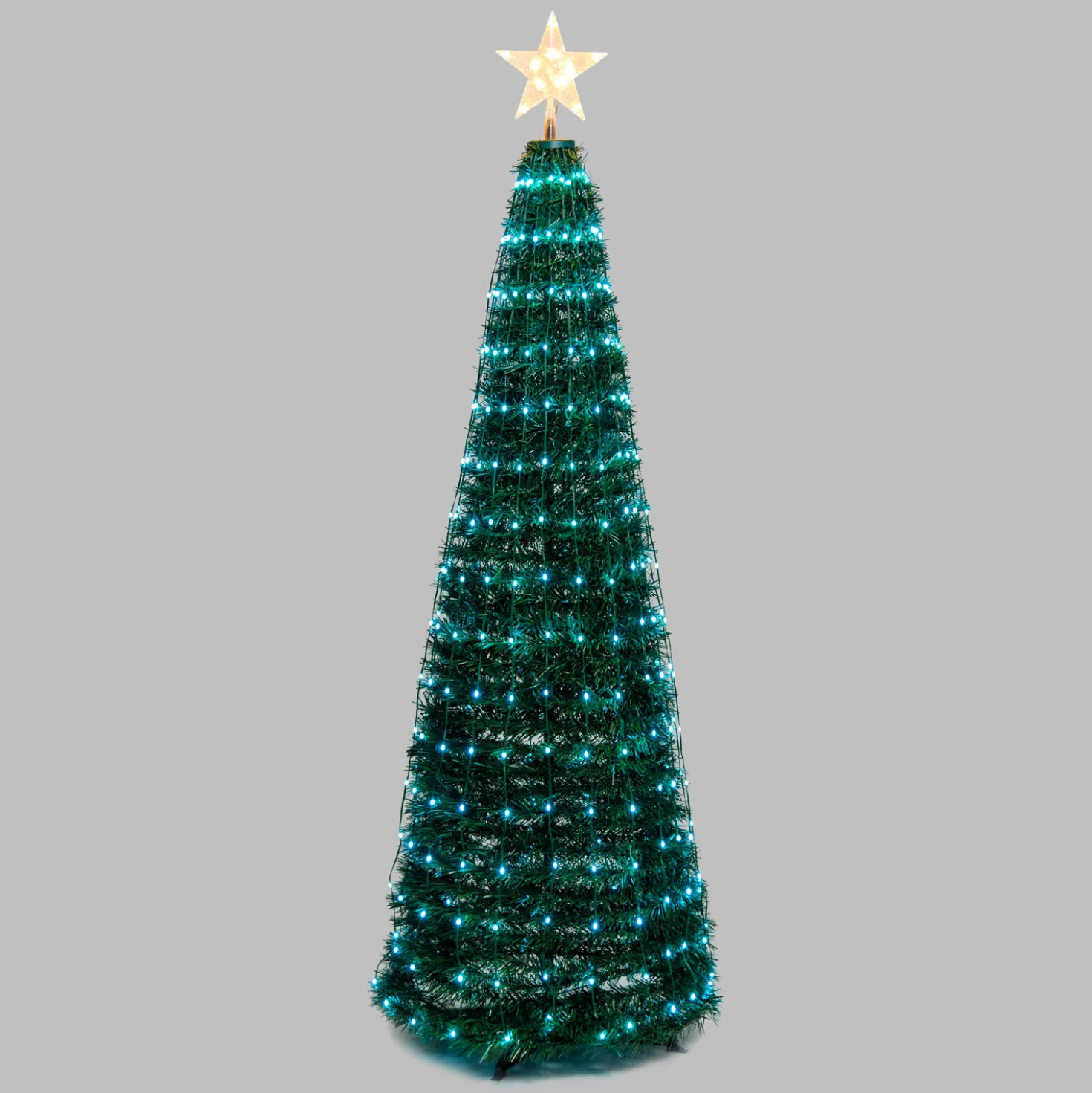 Albero conico ripiegabile h. 210 cm, Gocce di Luce led RGB