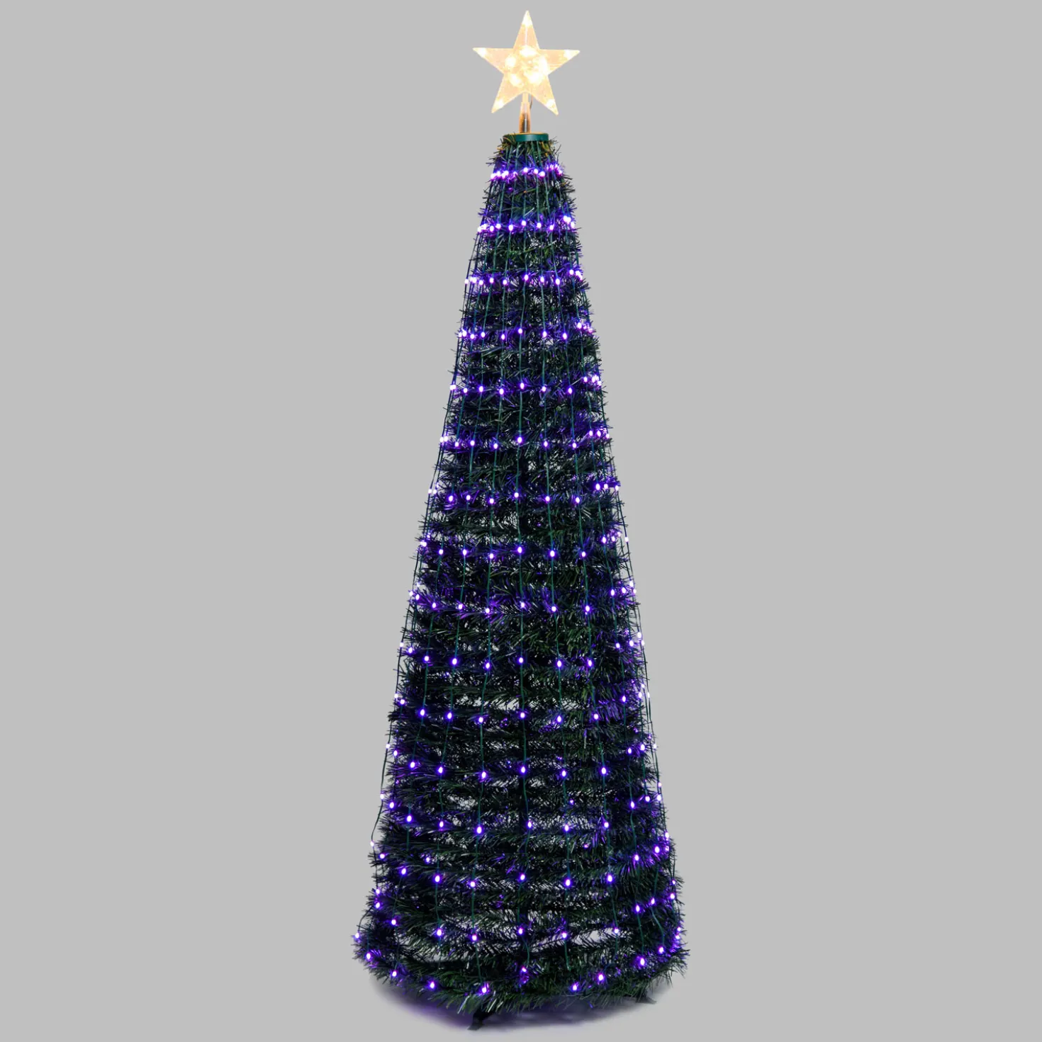 Albero conico ripiegabile h. 210 cm, Gocce di Luce led RGB