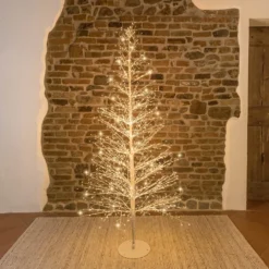 Albero Conico Tiglio bianco h 1,8 m, 1568 microled bianco caldo, uso interno