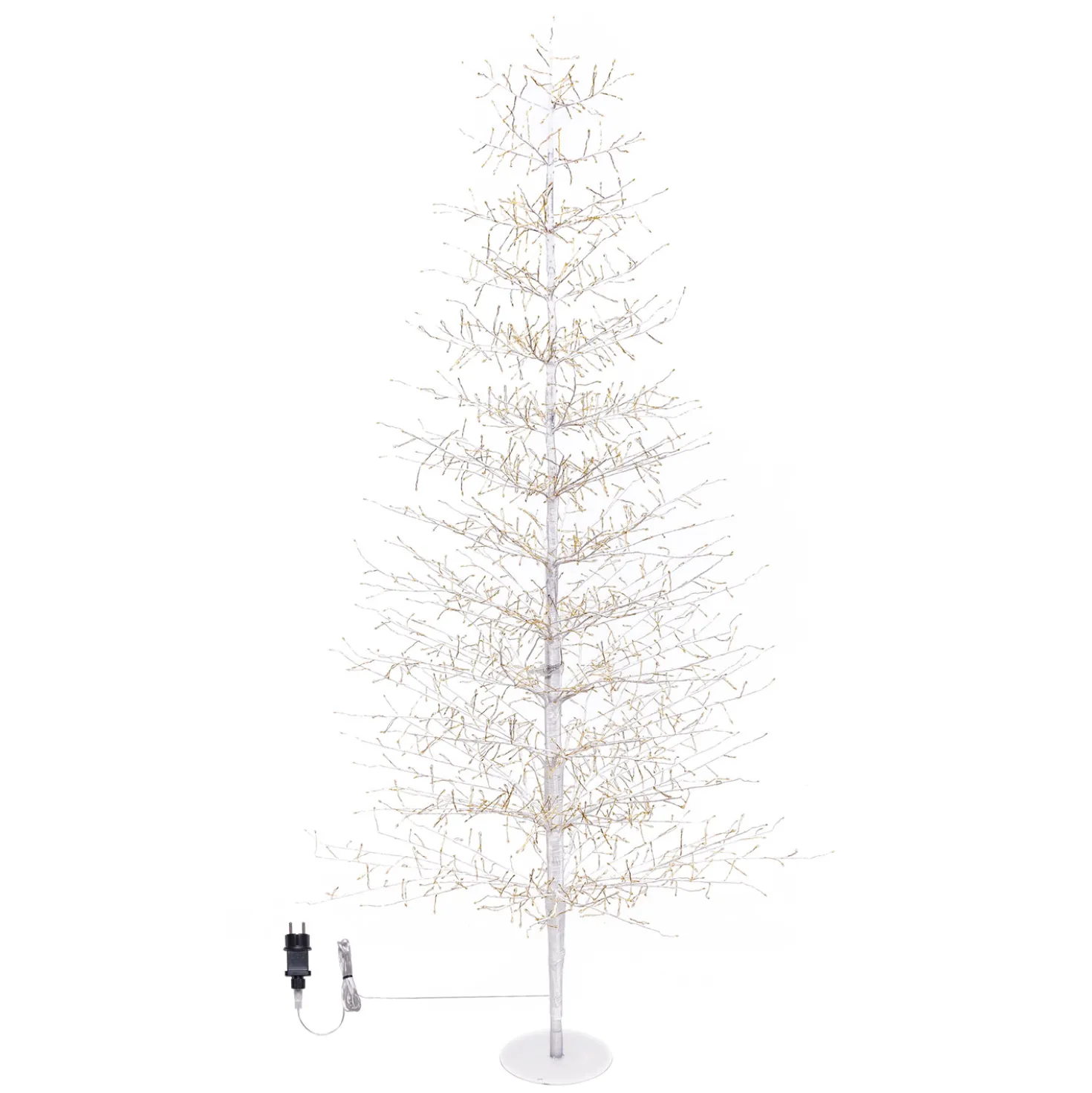 Albero Conico Tiglio bianco h 1,8 m, 1568 microled bianco caldo, uso interno