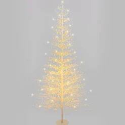 Albero Conico Tiglio bianco h 2,3 m, 2432 microled bianco caldo, uso interno