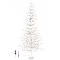 Albero Conico Tiglio bianco h 2,3 m, 2432 microled bianco caldo, uso interno