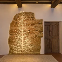 Albero Conico Tiglio bianco h 2,1 m, 1856 microled bianco caldo, uso interno